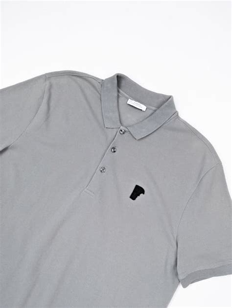 versace grey polo shirt|versace polo shirt medusa.